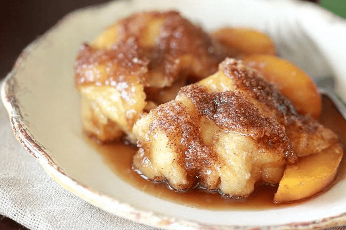 Delight in these gooey and crispy Easy Peach Dumplings that taste just like summer sunshine! 🍑✨