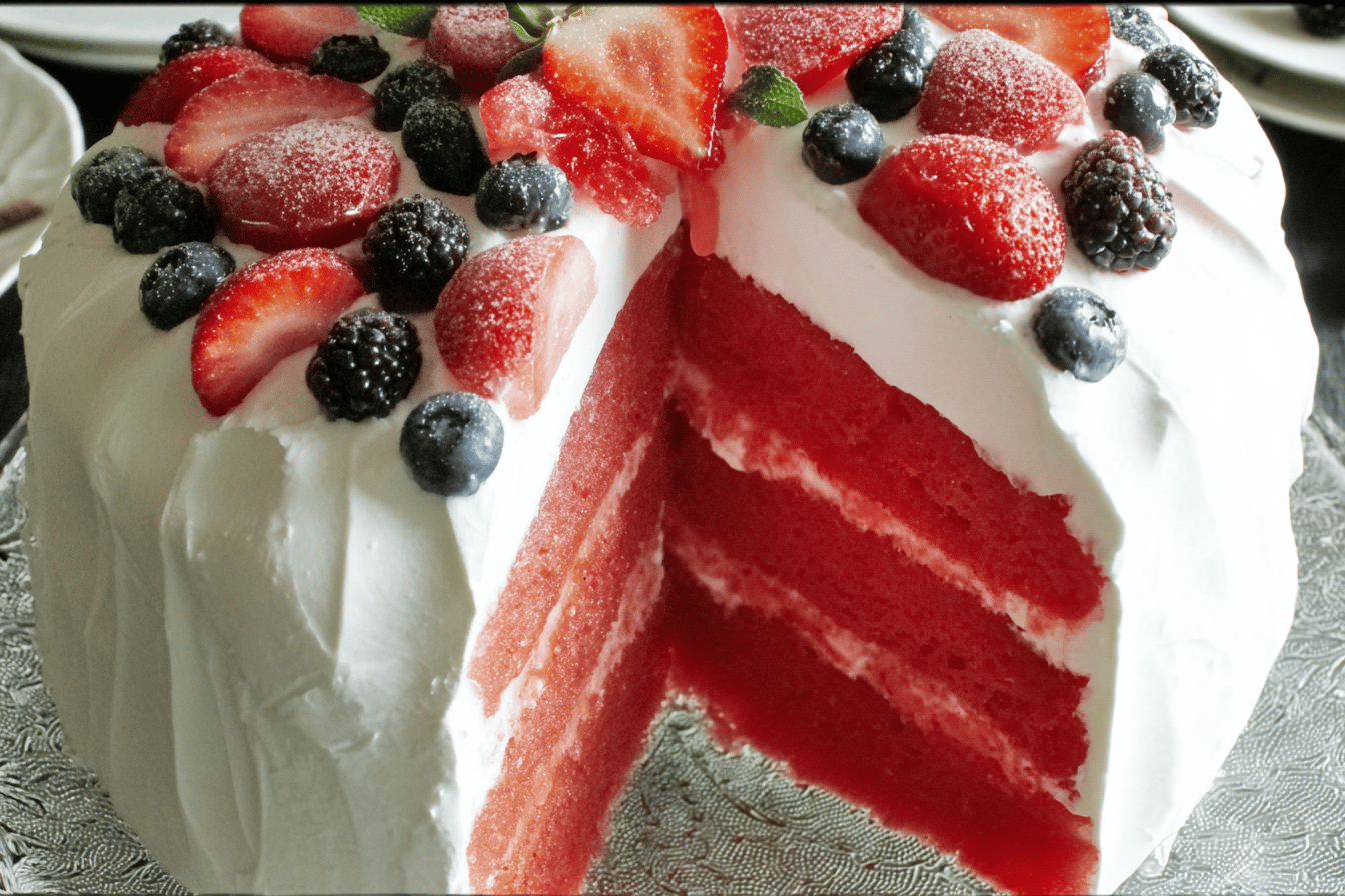 Beat the summer heat with this easy, refreshing cake made from watermelon! 🍉☀️