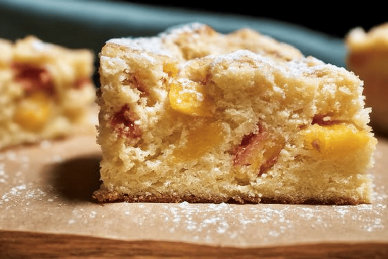 Start your day sweetly with this Peach Breakfast Cake bursting with fresh flavors! 🍑✨