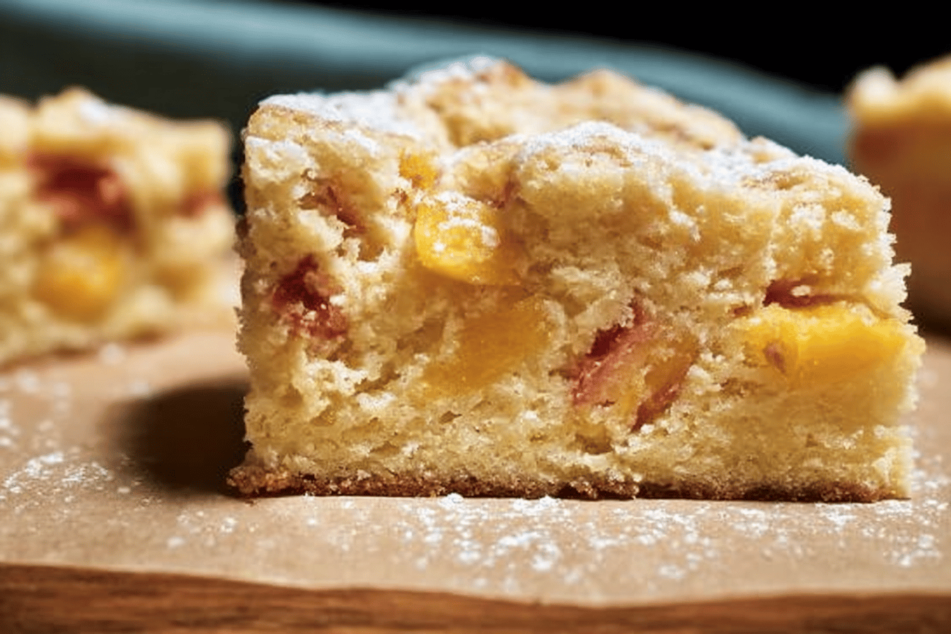 Start your day sweetly with this Peach Breakfast Cake bursting with fresh flavors! 🍑✨