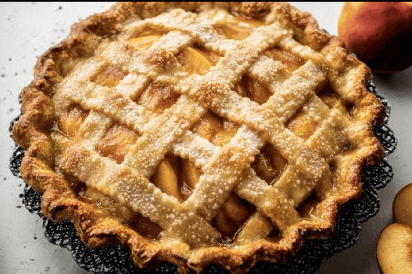 Experience the perfect balance of juicy peaches and a flaky crust in this delightful dessert! 🍑🥧