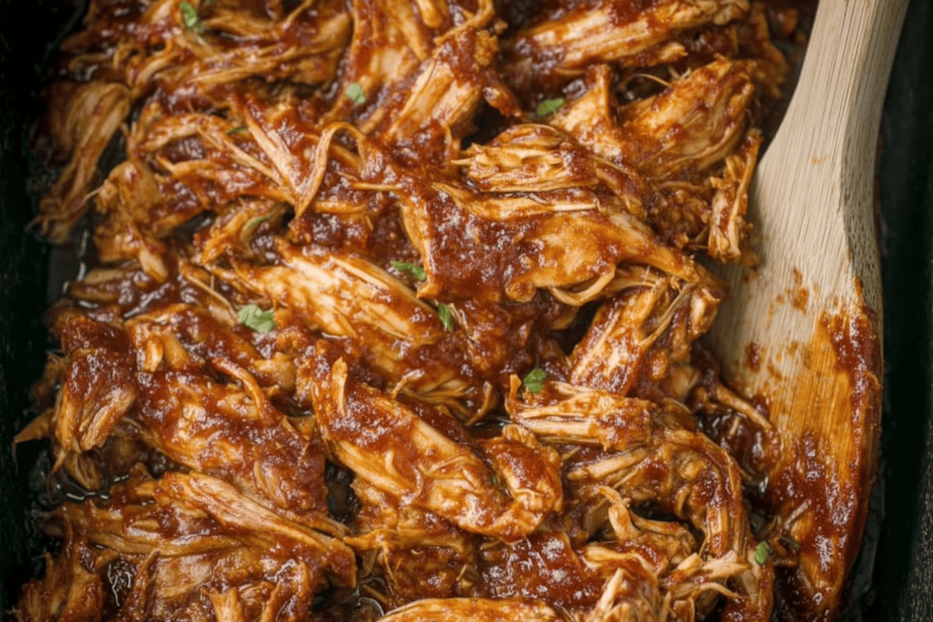 Enjoy tender and juicy BBQ chicken from your slow cooker! Perfect for sandwiches! 🍗🔥