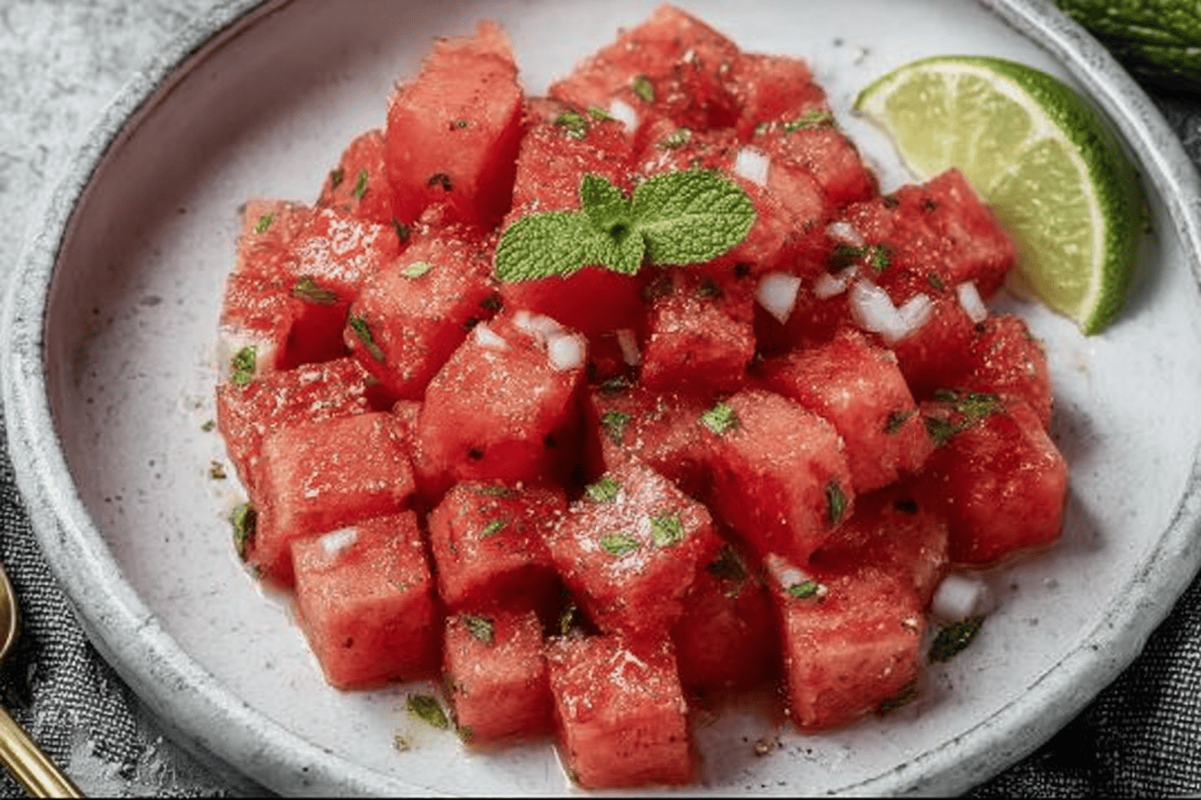 This refreshing watermelon mint salad is perfect for summer gatherings! A burst of flavor awaits! 🍉🌱