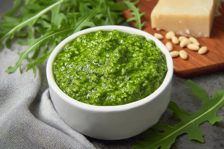 Discover this vibrant arugula pesto that's bursting with flavor and super easy to make! 🌱🍝