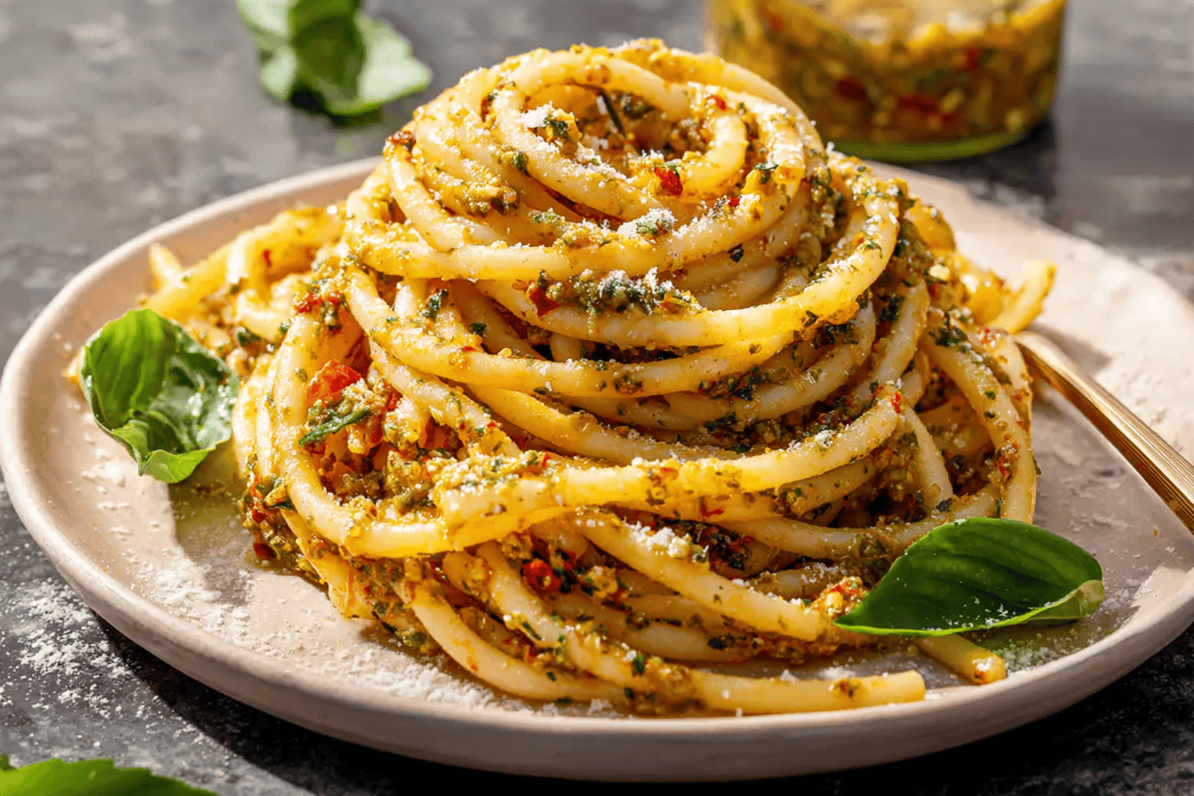 Discover the vibrant flavors of Sicilian Pesto in just 10 minutes! 🍅🌿