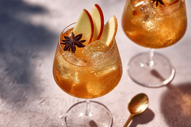 This refreshing drink combines apple cider and prosecco for the perfect summer sip! 🍏🍹