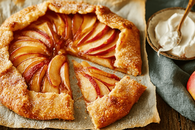 Savor the taste of autumn with this delicious cinnamon apple galette! 🍏🍂