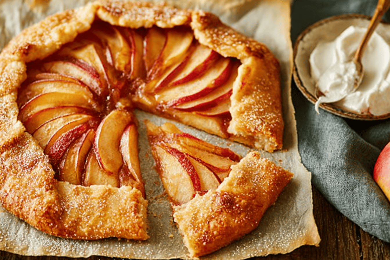 Savor the taste of autumn with this delicious cinnamon apple galette! 🍏🍂