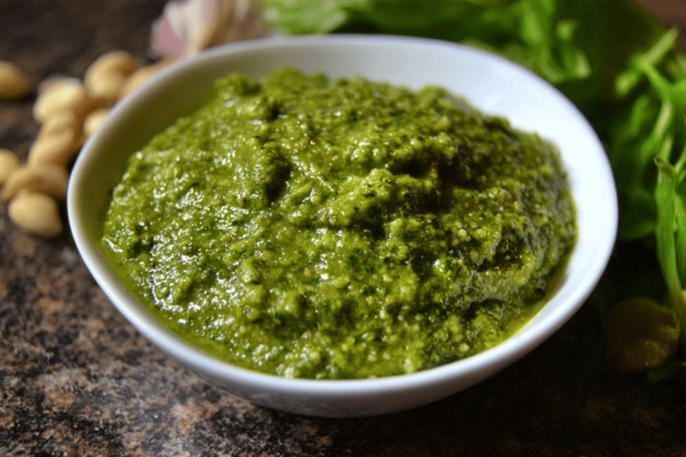 Elevate your dishes with this delightful Macadamia Nut Pesto! Perfect for pasta, sandwiches, or a dip! 🍃🧀