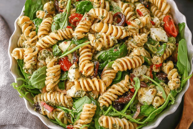 This Mediterranean Pesto Pasta Salad is a burst of flavor perfect for summer gatherings! 🌞🍝