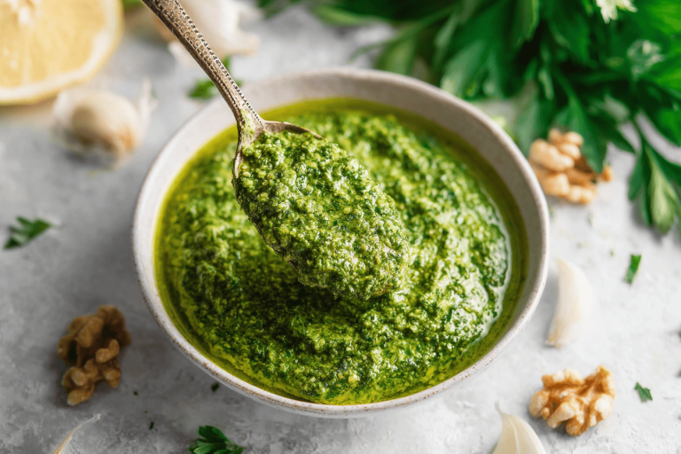 Discover a rich and creamy Middle Eastern pesto that’s perfect for any dish. 🌿🥙