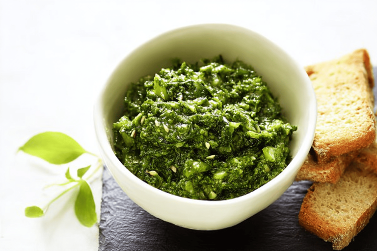 Versatile mixed-herb garden pesto is perfect for any season! Use fresh herbs from your garden. 🌿🥳