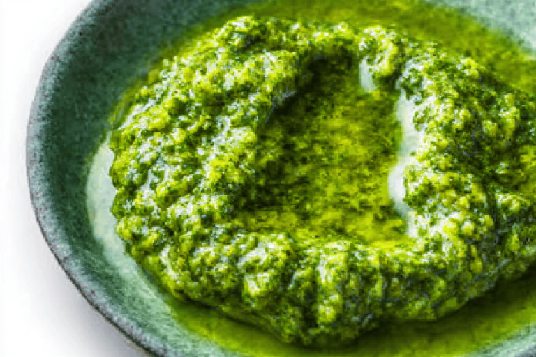 Pecorino Romano adds a delightful zing to your pesto! Perfect for any occasion. 🌱🧄