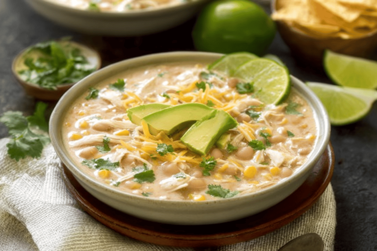 This creamy White Chicken Chili is the perfect cozy meal for chilly nights! 🌶️🍲